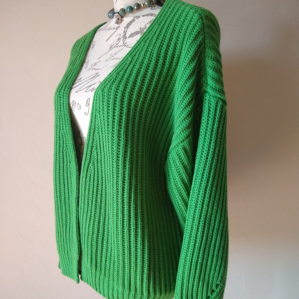Code X Mode Open Front Dolman Cardigan Solid Green - image 4